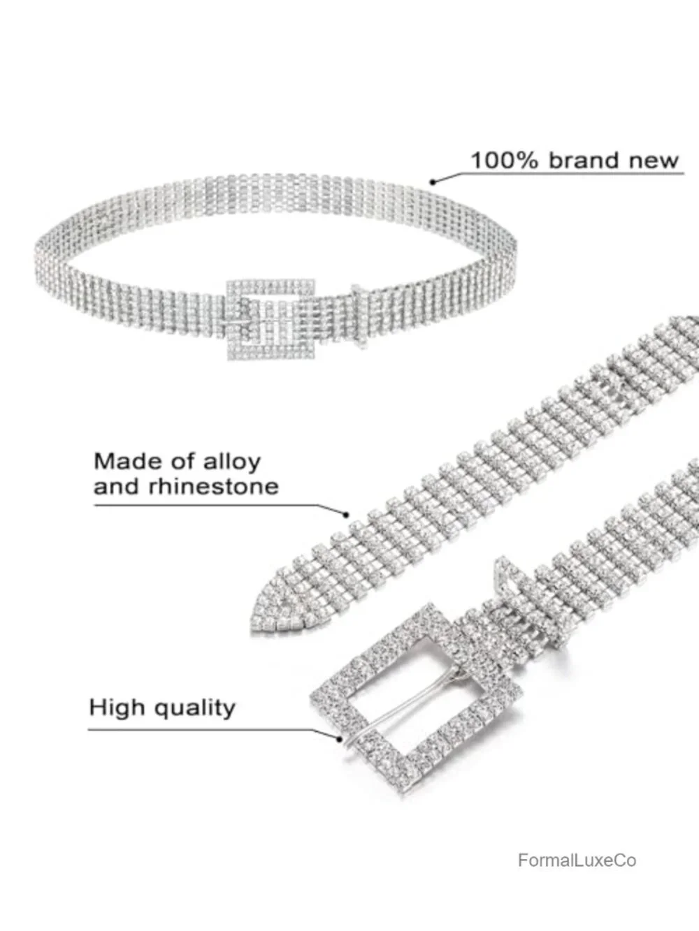 Rhinestone Crystal Bling Waist Belt Wedding Party Accessory